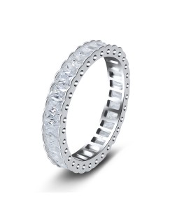 CZ Setting Rhodium Plated Silver Ring NSR-3226-RP